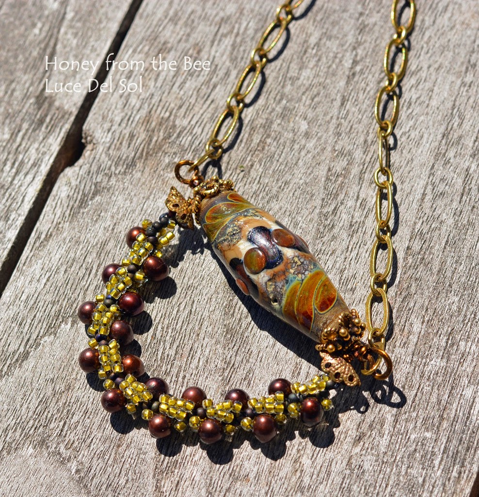 Tuscan inspired beadwork necklace