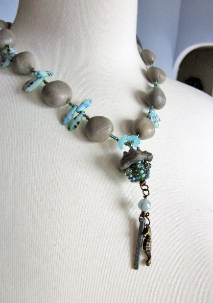 Ocean inspired statement necklace by Honey from the Bee