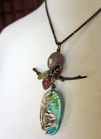 Asian inspired Spring Pendant, copyright Honey from the Bee