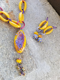 Purple Paisely necklace set