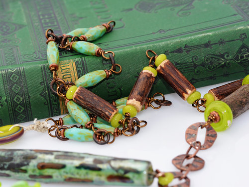 One of a Kind Mixed Media Necklace, copyright Honey from the Bee