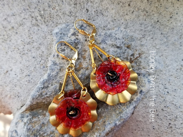 Red Poppy Artisan Earrings