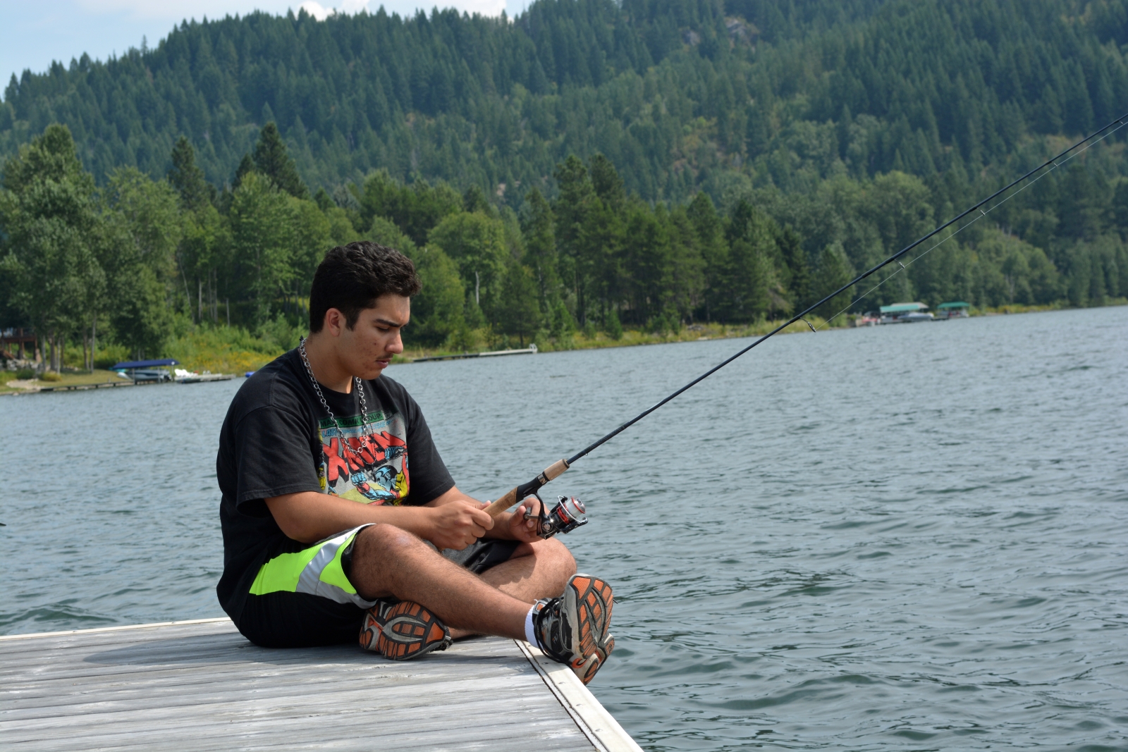 Fishing from dock