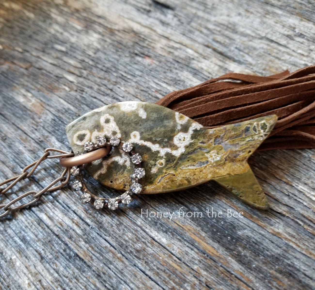 Ocean Jasper fish pendant