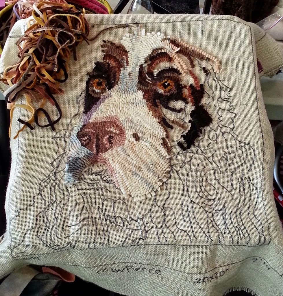 Springer Spaniel hooked rug