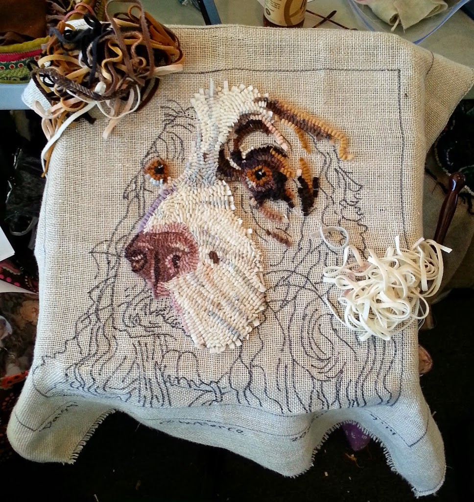 Springer Spaniel hooked rug