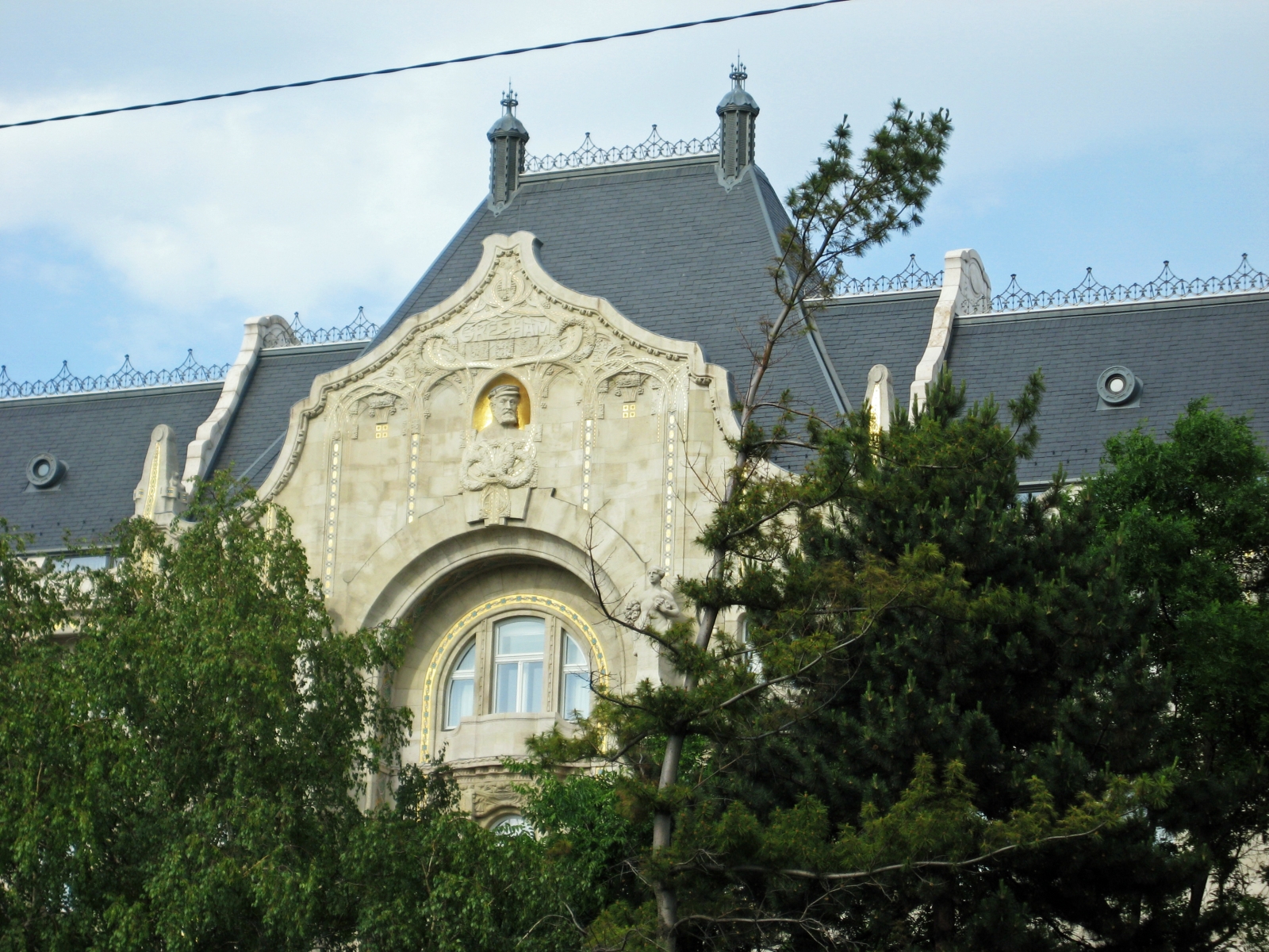 Four Seasons Hotel - close up of roof, Budapest, Hungary