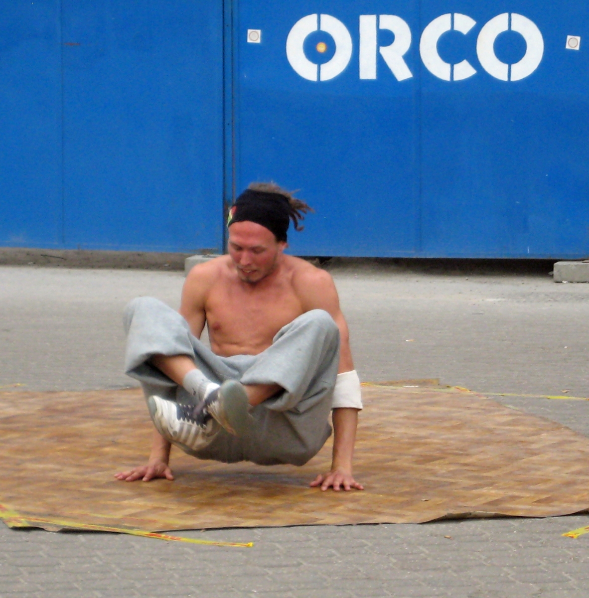 Guy break dancing, Budapest, Hungary