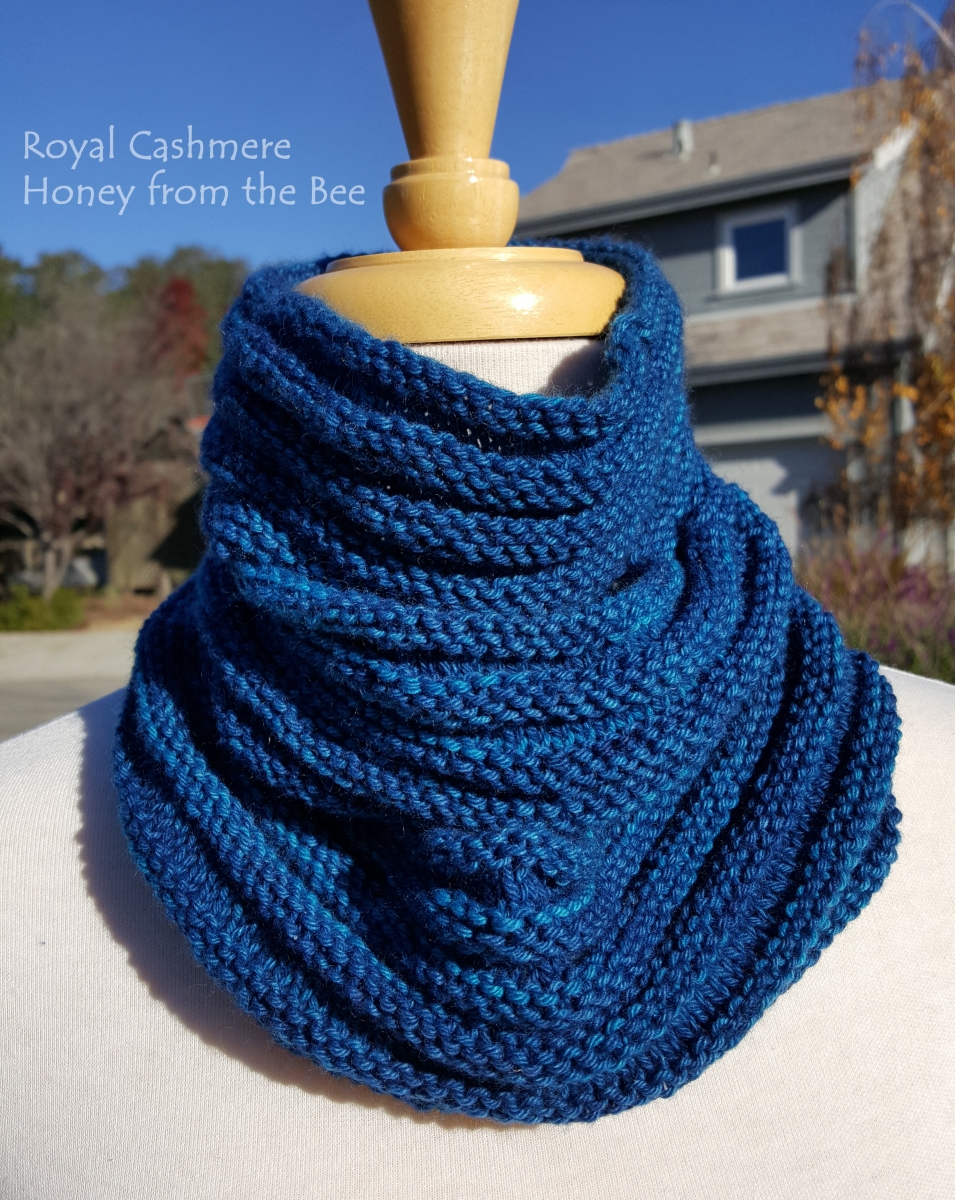 Sapphire Blue Cashmere Cowl