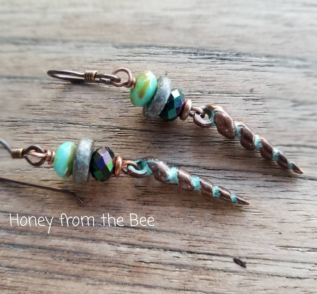 Rustic metal earrings