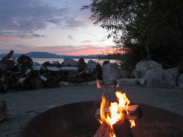 Sunset over Idaho lake.