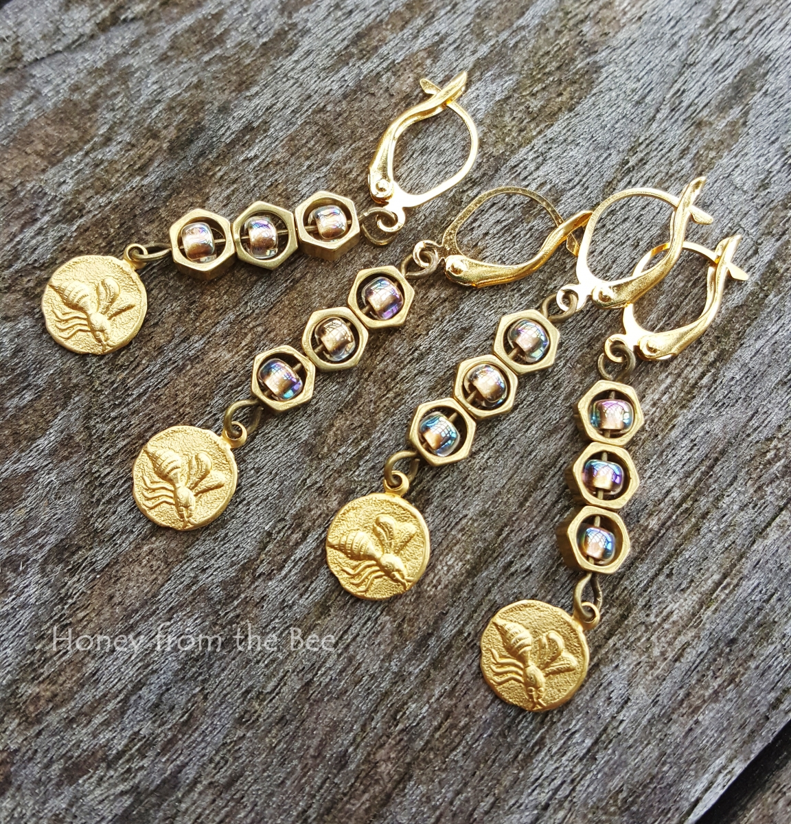 Honey bee earrings