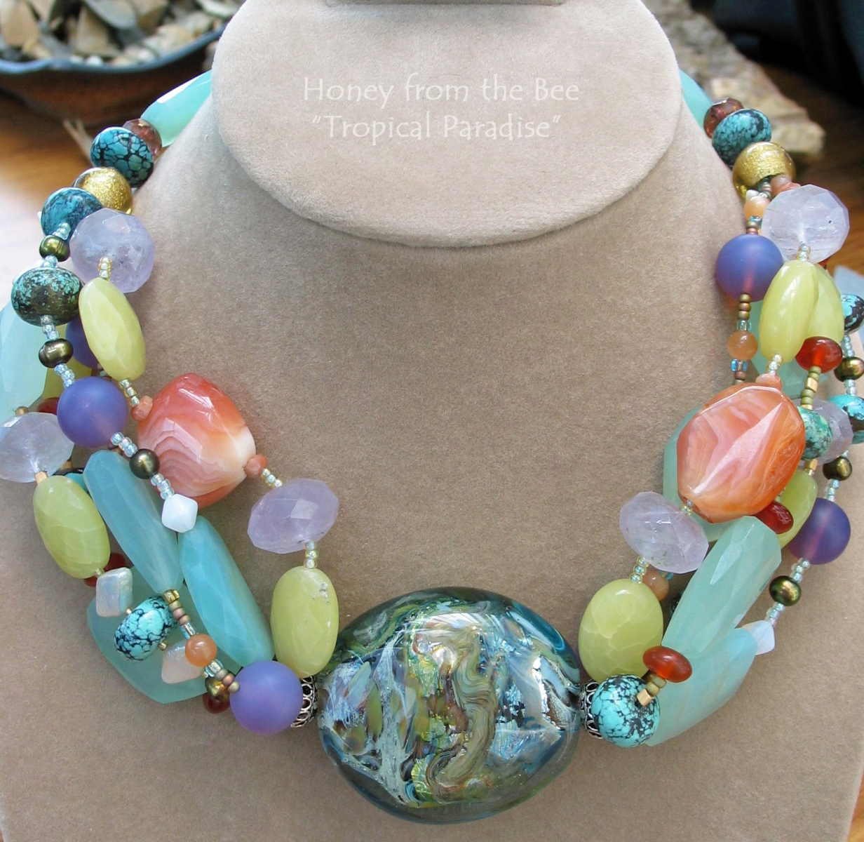 Mixed Gemstone Statement Necklace