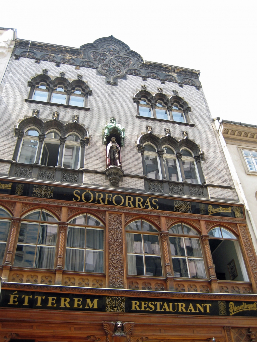 Beautiful building on Vaci Utca, Budapest, Hungary