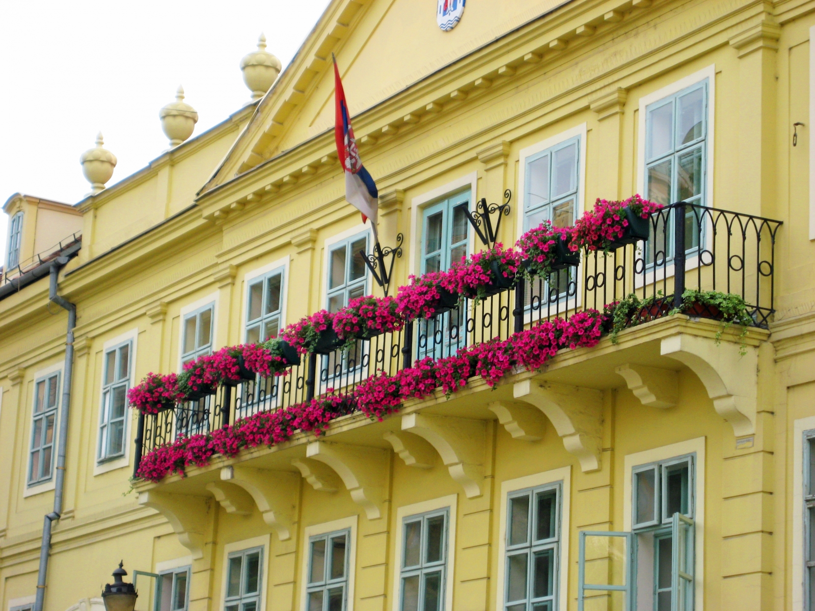 Yellow building on Dunavska St, Novi Sad, Serbia