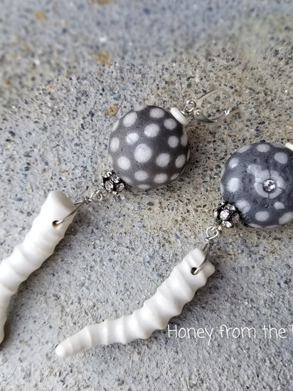 Flamenco Earrings features ceramic beads