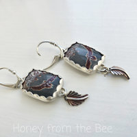 Nature inspired earrings feature jasper with eagle motif
