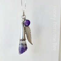 Amethyst Crystal pendant with sterling silver