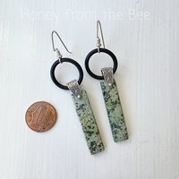 Nature inspired earrings with turquoise and sterling silver