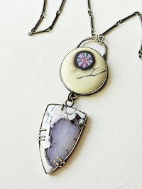 Stunning white and lavender statement necklace inspired by our National Parks