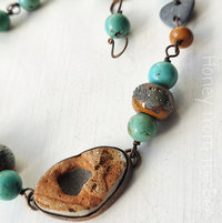 Western style necklace in turquoise and copper
