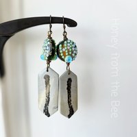 Chohua Jasper earrings with fun lampwork