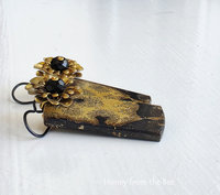 Sculptural earrings in jasper and brass