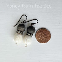 Drusy earrings with crystals
