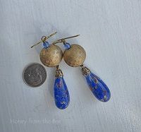 Blue and Gold earrings feature Venetian glass