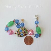 Garden bracelet in pink, blue and green