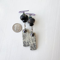 Stunning nature earrings feature jasper dangles and raku lampwork