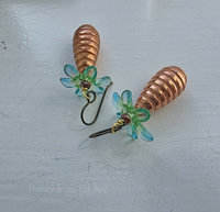 Pineapple earrings with lampwork and lucite