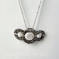 Antique marcasite buckle pendant