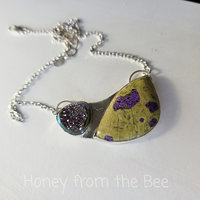 Purple and Silver necklace with Atlantasite