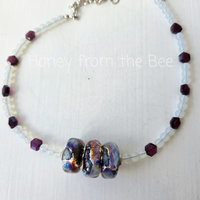 Opal like artisan bead necklace