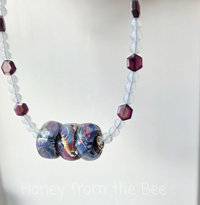 One of a kind necklace in red and blue