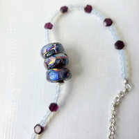 Boulder Opal lampwork necklace in blue and red