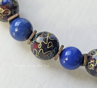 Vintage bead bracelet in red and blue