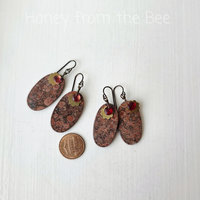 Gemstone earrings in red and pink