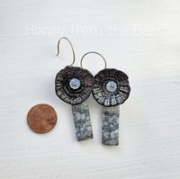 Orbicular jasper earrings with special lampwork