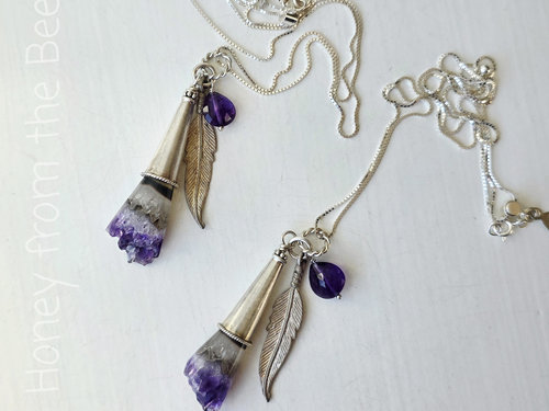 Purple and silver pendant