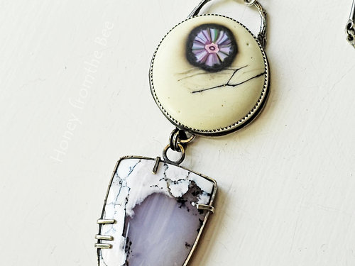 Stunning white and lavender statement necklace inspired by our National Parks