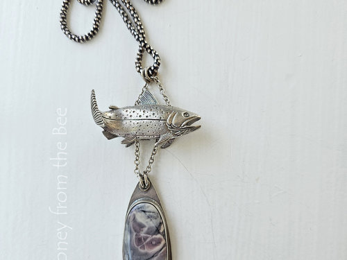 Porcelain Jasper necklace in lavender and silver 
