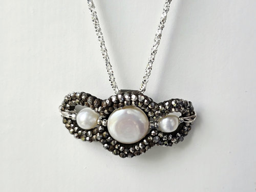 Antique marcasite buckle pendant