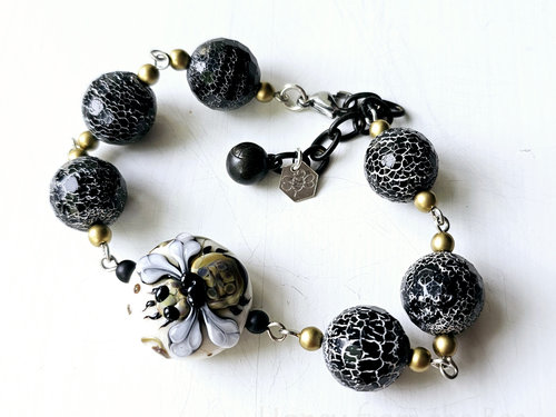 Black and white bracelet is one of a kind