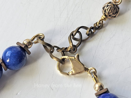 Lapis Blue and Burgundy bracelet