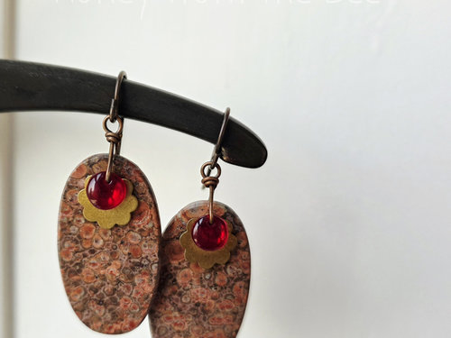 Floral gemstone earrings