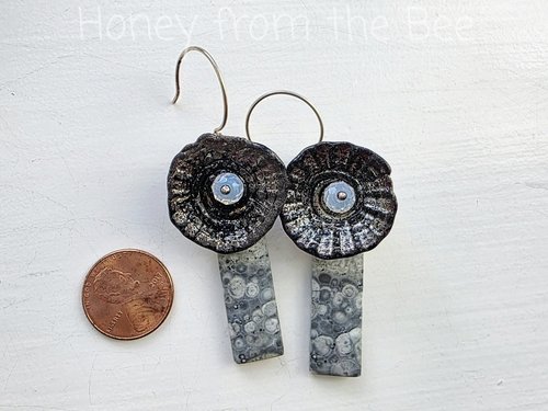 Orbicular jasper earrings with special lampwork