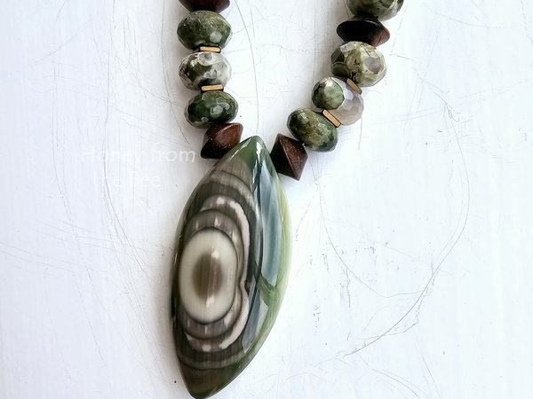 Imperial Jasper necklace in greens and browns