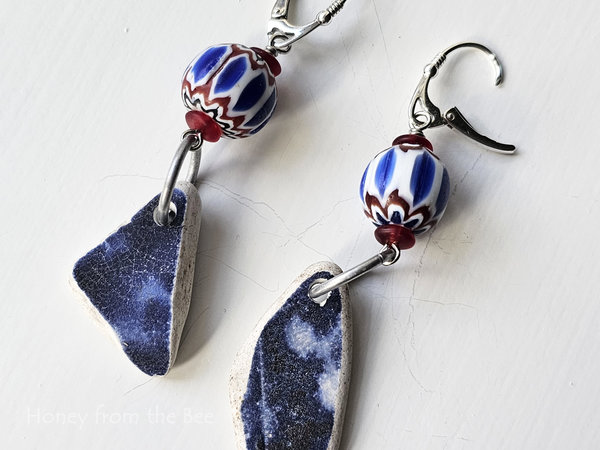 Fun casual earrings in red white and blue